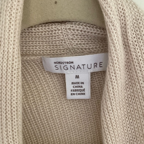 NORDSTROM SIGNATURE Cashmere Linen Blend Cardigan Sweater - Picture 3 of 5